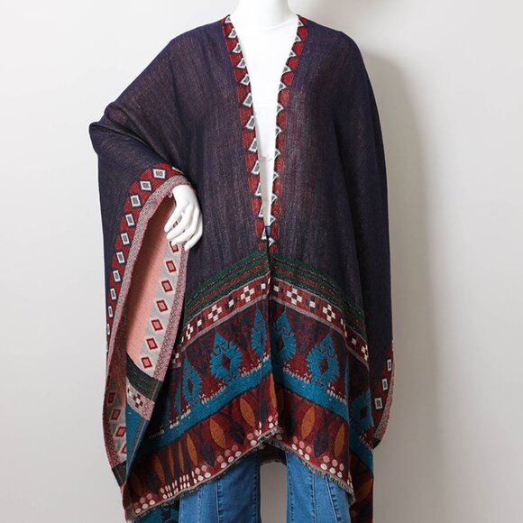 Multi Pattern Ruana - Picture 2 of 7